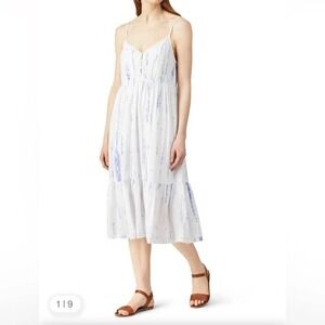Rails Delilah Cloud Tie Dye Linen Blend Midi Dress Summer Boho Festival Small